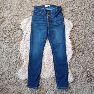 Madewell 25P Women's Jrs Button Fly High Rise Skinny Stretch Jeans